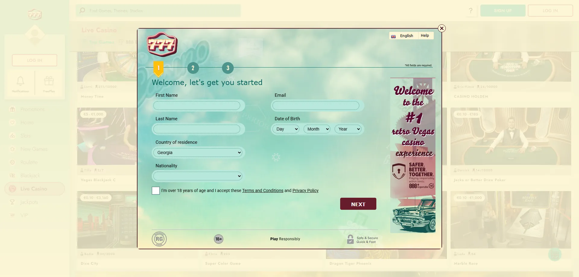 How to register a new account at 777 Casino in minutes